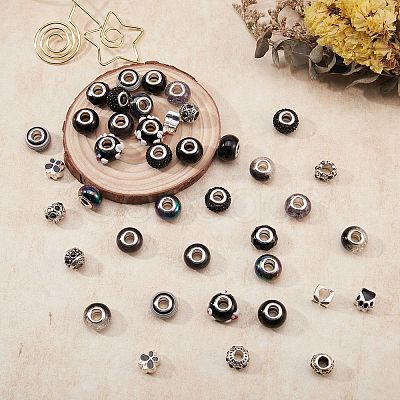 Resin/Glass/Alloy/Acrylic Enamel European Beads MPDL-SZ0001-01-1