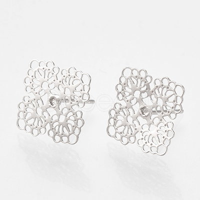 Brass Stud Earrings KK-S345-276P-1