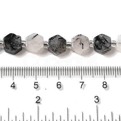 Natural Black Rutilated Quartz Beads Strands G-P534-A04-01-1