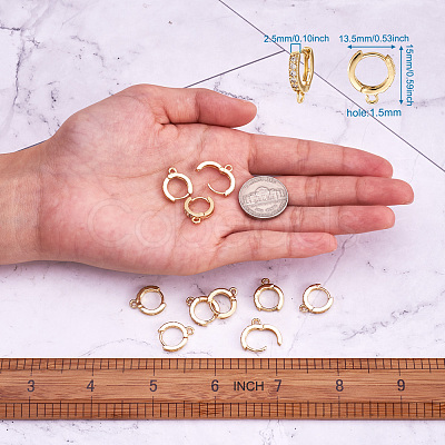 Eco-Friendly Brass Earring Hoops Findings KK-TA0007-40-1