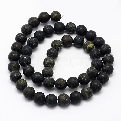 Natural Serpentine/Green Lace Stone Beads Strands G-D676-10mm-1