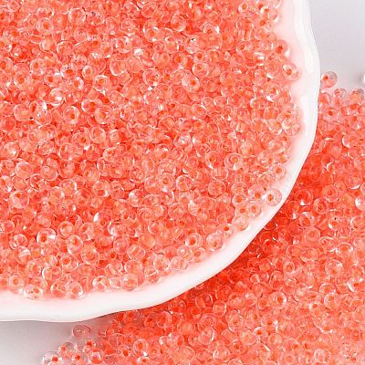 8/0 Inside Colours Transparent Glass Seed Beads SEED-T007-06H-1