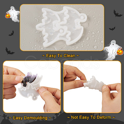 Pandahall 3Pcs 3 Styles DIY Bat Pendants Silhouette Silicone Molds DIY-TA0005-27-1