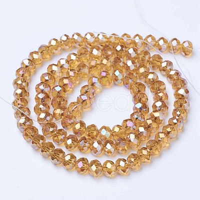 Electroplate Glass Beads Strands EGLA-A034-T6mm-B05-1