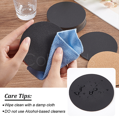 PU Imitation Leather Coasters AJEW-WH0367-07B-1