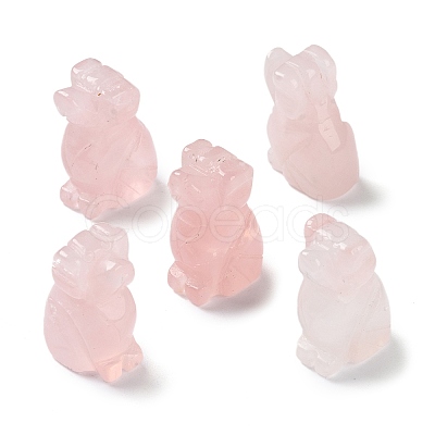 Natural Rose Quartz Carved Healing Figurines G-B062-03D-1