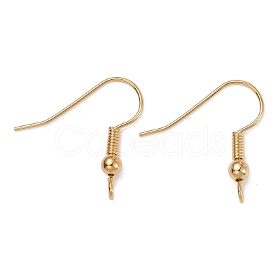 Brass Earring Hooks KK-F824-017G-1