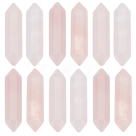 Olycraft 12Pcs Faceted Natural Rose Quartz Healing Stones G-OC0005-24-1