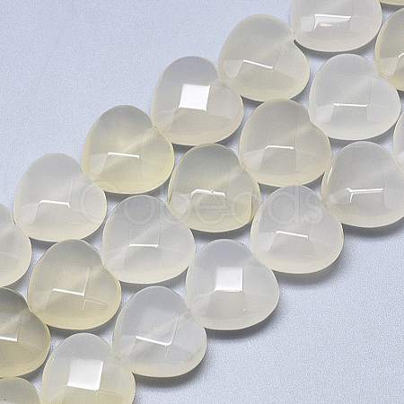 Natural White Agate Beads Strands G-S357-E02-10-1