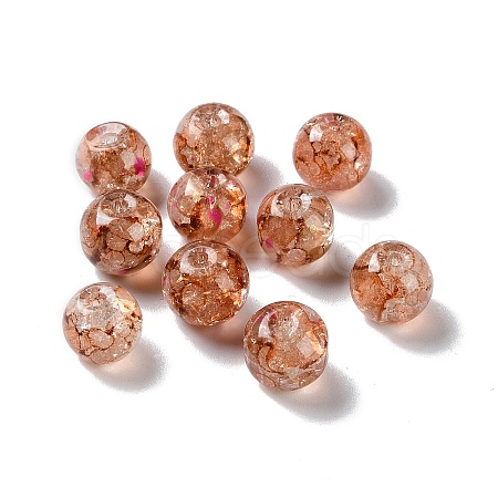Transparent Crackle Glass Beads GLAA-B015-01-1