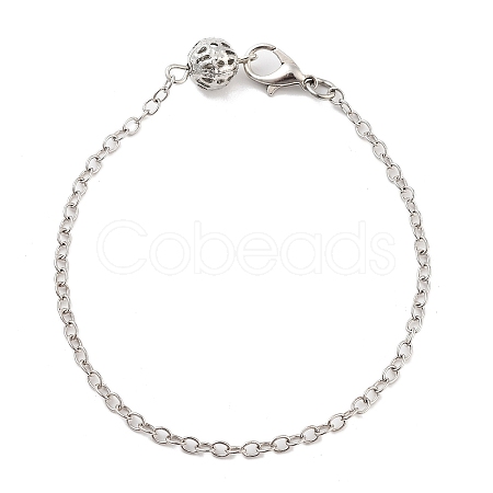 Rack Plating Iron Hollow Ball Brass Cable Chain Bracelets for Women BJEW-P325-04G-1