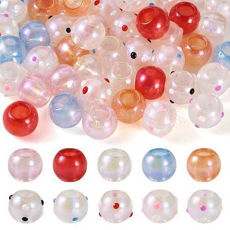  50Pcs 10 Colors Opaque Acrylic Beads OACR-TA0001-19-1