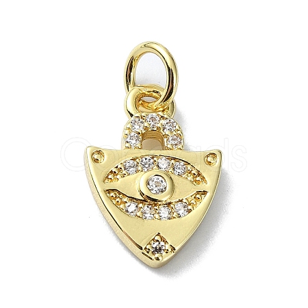 Eye Theme Brass Micro Pave Cubic Zirconia Charms KK-H475-58G-03-1