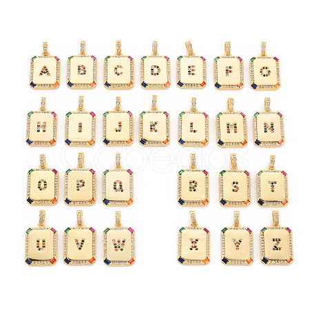 Brass Micro Pave Cubic Zirconia Pendants KK-S354-338-B-NF-1