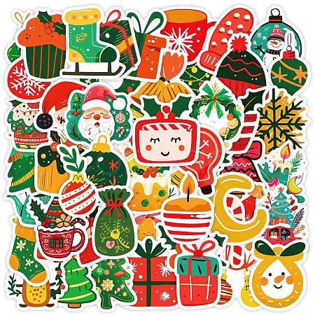 50Pcs Christmas Theme Cartoon Paper Stickers DIY-P085-12-1