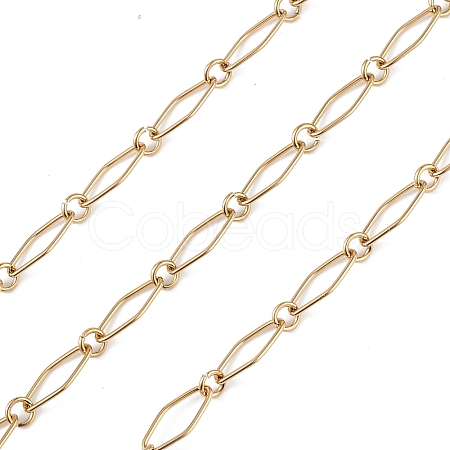 304 Stainless Steel Rhombus & Ring Link Chains CHS-C006-23G-1