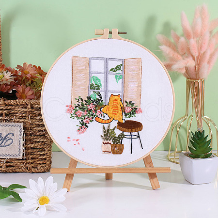 Flower DIY Embroidery Kits PW-WG40106-05-1