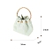 Imitation Leather Handbags, Rhinestone Handle Women Totes Bags, Mint Cream, 16x14x9cm