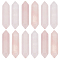 Olycraft 12Pcs Faceted Natural Rose Quartz Healing Stones, Reiki Energy Balancing Meditation Therapy Wand, Double Terminated Points, for Wire Wrapped Pendants Making, No Hole/Undrilled, 35x9x9mm