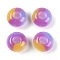 Triple Color Resin European Beads, Large Hole Beads, Imitation Cat Eye, Rondelle, Medium Orchid, 13.5x7.5mm, Hole: 5mm