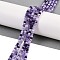 Natural White Jade Beads Strands, Faceted Rondelle, Dyed, Purple, 4~4.5x3mm, Hole: 1mm, about 112~121pcs/strand, 13.54''~13.98''(34.4~35.5cm)