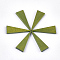 Painted Wood Pendants, Triangle, Olive Drab, 39.5x14x4mm, Hole: 1mm