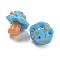 Handmade Bumpy Lampwork Beads, Mushroom, Light Blue, 17~17.5x15~15.5x15mm, Hole: 1.2~1.6mm