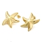 304 Stainless Steel Stud Earrings for Women, Starfish, Real 14K Gold Plated, 29x31mm