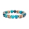 Natural Coconut & Quartz Beaded Stretch Bracelet for Women, Inner Diameter: 2-3/8 inch(6cm)