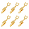 SUPERFINDINGS 6Pcs Brass Fold Over Clasps, Pentagon, Real 24K Gold Plated, 22x5mm, Hole: 3x3mm