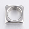 Tarnish Resistant 304 Stainless Steel Linking Rings, Square, Stainless Steel Color, 12x12x5mm, Hole: 8.5mm