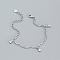 Silver 925 Sterling Silver Flat Round Charm Bracelet