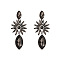 Sparkling Geometric Earrings with Alloy and Colorful Rhinestones for Women's Party Look, Black, size 1