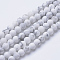 Natural Howlite Beads Strands, Frosted Style, Round, 10~10.5mm, Hole: 1.2mm, about 37~40pcs/strand, 14.9~15.1 inch(38~38.5cm)