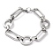 Tarnish Resistant 304 Stainless Steel Oval Link Chain Bracelets, with Lobster Claw Clasps, Stainless Steel Color, 8-1/4 inch(21cm)