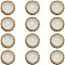 Gorgecraft 12Pcs ABS Plastic Shank Buttons, with Light Gold Tone Alloy Findings, 1-Hole, Half Round, Beige, 25x16mm, Hole: 2mm