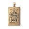 201 Stainless Steel Pendant, Golden, Rectangle with Tarot Pattern, The Emperor IV, 40x24x1.5mm, Hole: 4x7mm