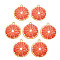 Light Gold Alloy Enamel Pendants, Cadmium Free & Nickel Free & Lead Free, Grapefruit Slice, Orange Red, 26x23x2mm, Hole: 2mm