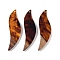 Resin & Wood Big Pendants, Leaf Charms, Saddle Brown, 51x14.5x3.5mm, Hole: 1.8mm