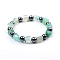 Dyed Natural Agate Beaded Stretch Bracelets, Nuggeedts, Pale Turquoise, 7-1/4~7-7/8 inch(18.5~20cm)