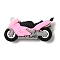 PVC Plastic Pendants, Motorbike, Pearl Pink, 30x59x12mm, Hole: 2.5mm