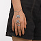 Butterfly Alloy Rhinstone Ring Bracelets for Women, Platinum, Inner Diameter: 180~250mm