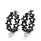 Hollow Star 304 Stainless Steel Hoop Earrings for Women, Electrophoresis Black, 22x20x8mm, Pin: 0.6mm