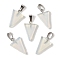 Opalite Pendants, with 201 Stainless Steel Finding, Triangle, 24x15x5mm, Hole: 3x7.5mm