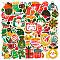 50Pcs Christmas Theme Cartoon Paper Stickers, Self-Adhesive Decals, for Water Bottles Laptop Phone Skateboard Decoration, Mixed Color, 36~60x31~58x0.3mm