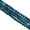 GOMAKERER 2 Strands Natural Quartz Beads Strands, Dyed & Heated, Imitation Apatite, Round, 6~6.5mm, Hole: 1mm, about 63pcs/strand, 15.35 inch(39cm)