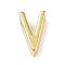 304 Stainless Steel Pendants, Real 24K Gold Plated, Letter V, 8x5x4mm, Hole: 1.6mm