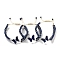 Natural Lapis Lazuli Braided Round Bead Bracelets, Adjustable Brass Gems Butterfly Bracelets for Women, Inner Diameter: 2-1/8~3-1/4 inch(5.5~8.1cm)