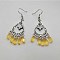 Bohemian Teardrop Tassel Alloy Pave Cubic Zirconia Dangle Earrings for Women