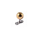 Stainless Steel Round Ball Dermal Anchor Base/Top for Women Men, Golden, 6mm, Pin: 1.2mm